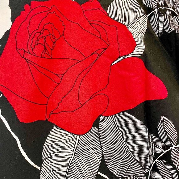 Bernardo Rose Print Pop Art A-Line Skirt - Picture 6 of 9